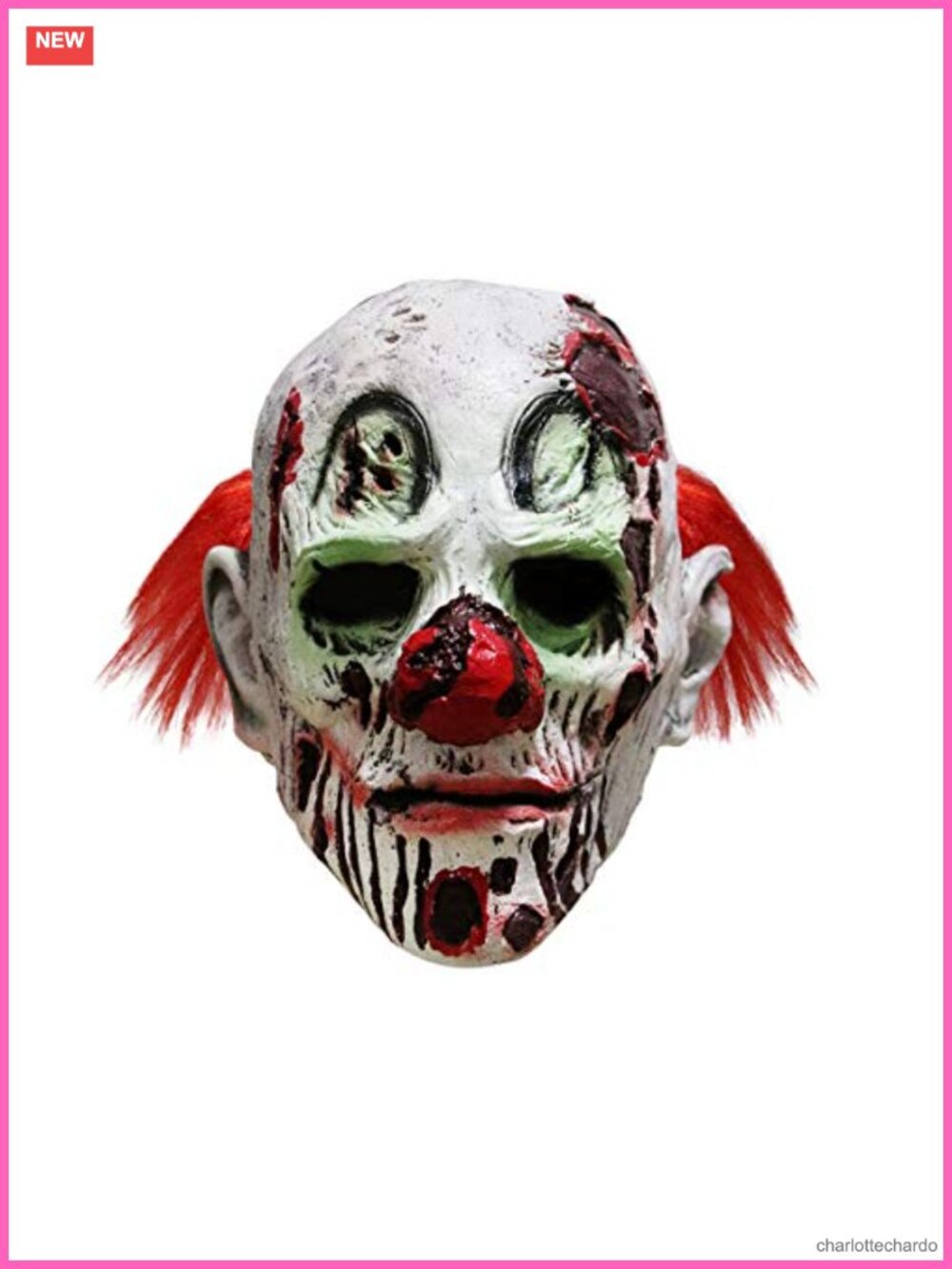 Latex Scary Evil Clown Mask Horror Zombie Costume Adult One Size